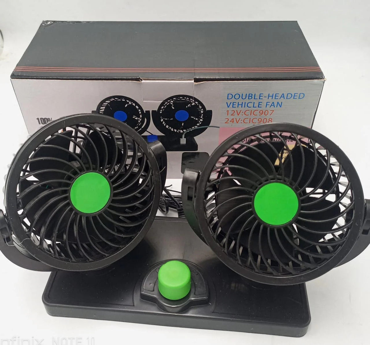 Portable Car Fan – 360° Dual Cooling for Every Drive