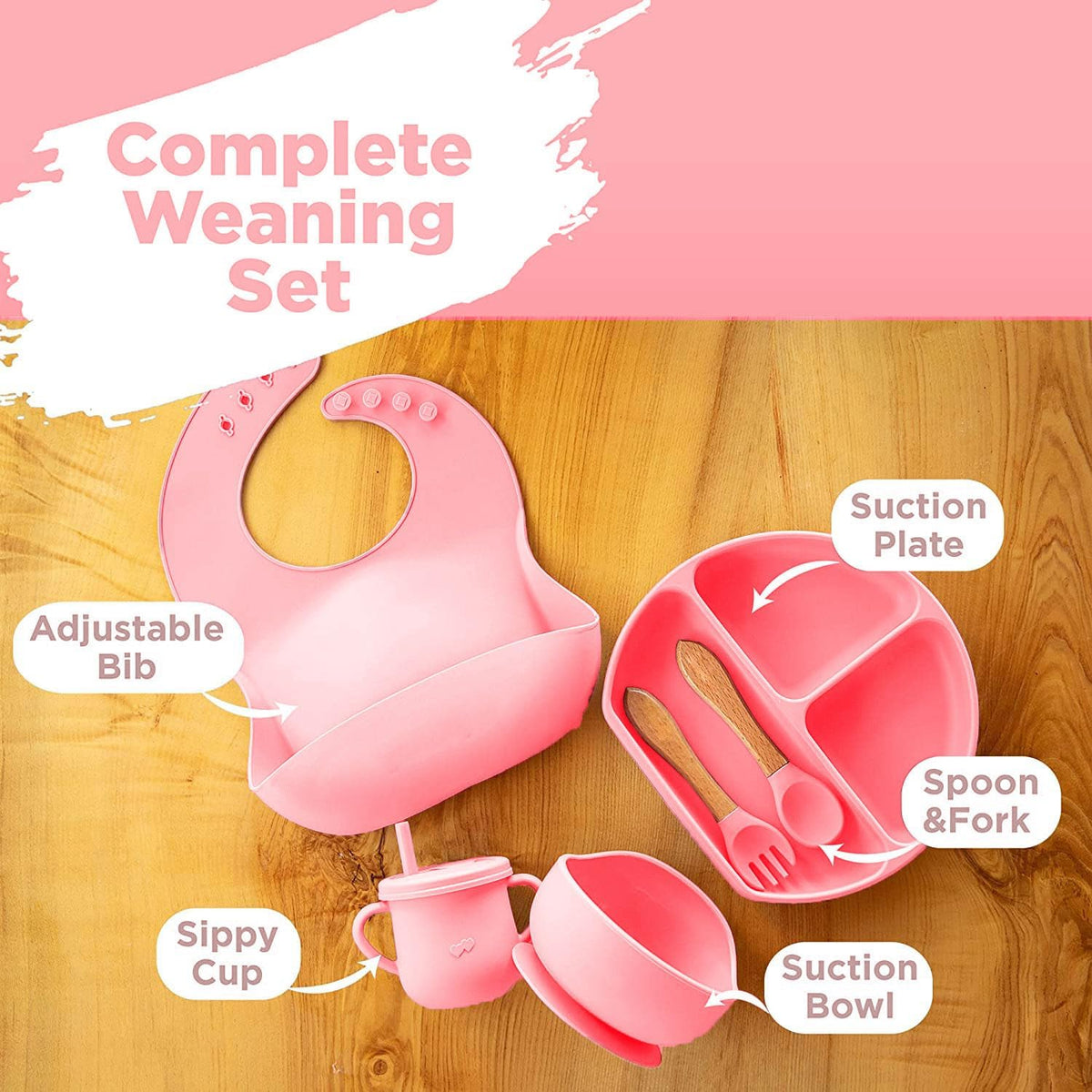 🥄 7-Piece Silicone Baby Cutlery Set – Safe Feeding Kit for Toddlers 👶 BPA-Free